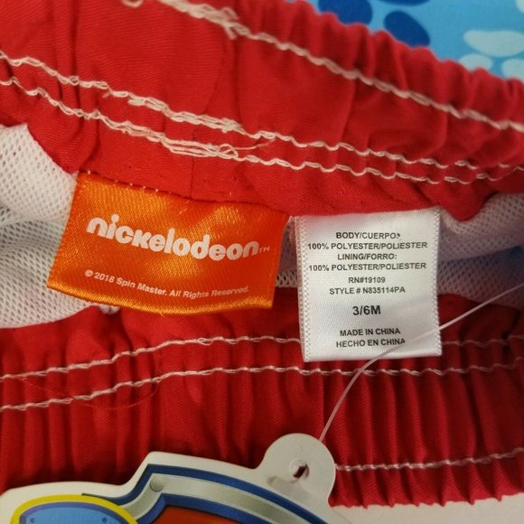 Paw Patrol Infant Boys Sz 3/6 Month Swimsuit UPF 50+ Board Shorts Nickelodeon - Picture 8 of 12